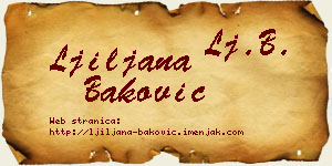 Ljiljana Baković vizit kartica